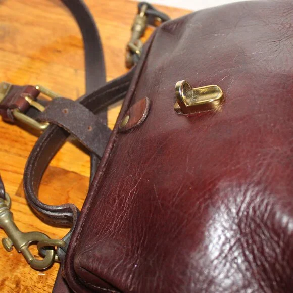 OLD TREND Vintage Leather Framed Satchel Handbag Crossbody Bag - Picture 9 of 11